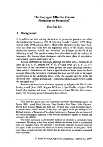 The Laryngeal Effect in Korean: Phonology or Phonetics?* Eon