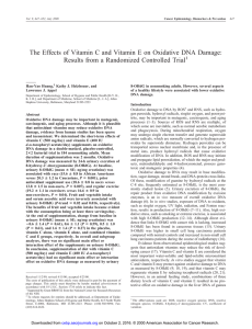 The Effects of Vitamin C and Vitamin E on Oxidative DNA Damage