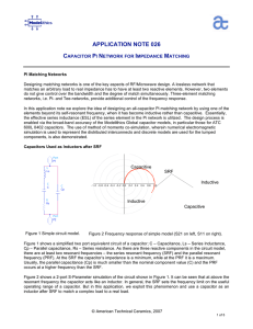Capacitor Pi Network for Impedance Matching using Modelithics
