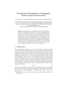 On Sparsity Maximization in Tomographic Particle Image