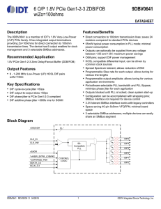 6 O/P 1.8V PCIe Gen1-2-3 ZDB/FOB w/Zo=100ohms 9DBV0641