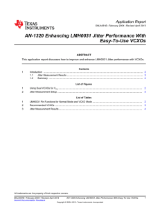 Enhancing LMH0031 Jitter Perf w/Easy-To-Use