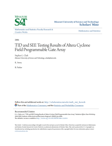 TID and SEE Testing Results of Altera Cyclone