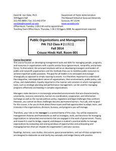 PAI 712 Public Organizations and Management