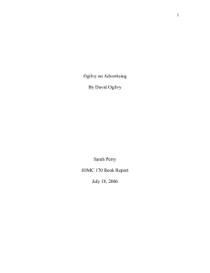 Ogilvy on Advertising By David Ogilvy Sarah Perry JOMC 170 Book