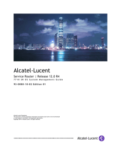 Alcatel-Lucent 7710 SR OS Release 12.0R4 System Management