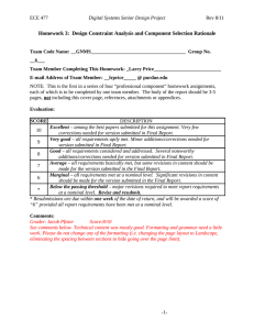 Design Constraint Analysis and Component Selection Rationale