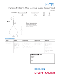 Translite Systems, Mini Cereus, Cable Suspended - Lightolier