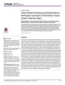 Urban Market Gardening and Rodent-Borne Pathogenic