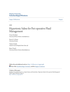 Hypertonic saline for peri-operative fluid management (Review)