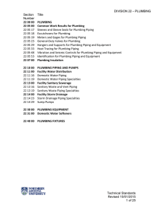 DIVISION 22 – PLUMBING Section Title Number Technical