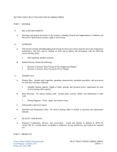 220533 - Heat Tracing for Plumbing Piping