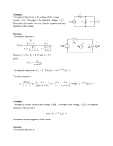 Transfer Function, step response inpusle response