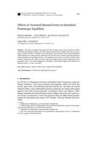 Effects of Assumed Demand Form on Simulated Postmerger Equilibria