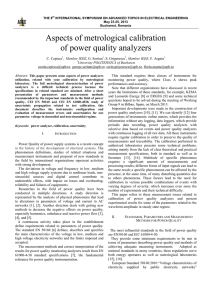 Aspects of metrological calibration of power quality analyzers