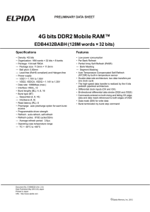 134-ball 2C0E Mobile LPDDR2 SDRAM