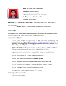 Dr. Praveen Naidu Vummadisetty Designation: Assistant Professor