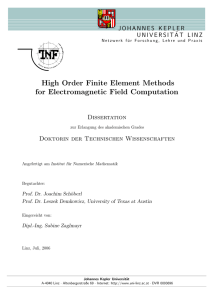 High Order Finite Element Methods for Electromagnetic Field
