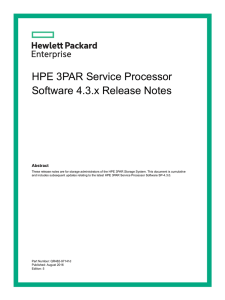 HPE 3PAR Service Processor Software 4.3.x Release Notes
