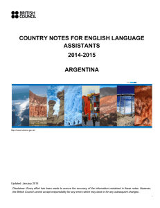 Argentina Country Notes for English Language