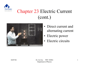 Chapter 23 Electric Current (cont.)