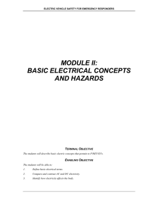 MODULE II: BASIC ELECTRICAL CONCEPTS AND HAZARDS