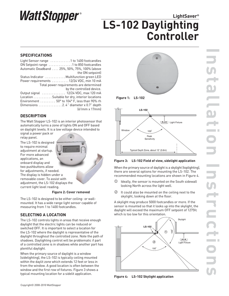 Wattstopper Ceiling Mounted Daylight Sensor Shelly Lighting