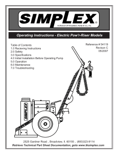 Operating Instructions - Electric Pow`r-Riser Models