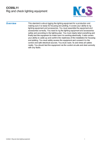 Rig and check lighting equipment - National Occupational Standards