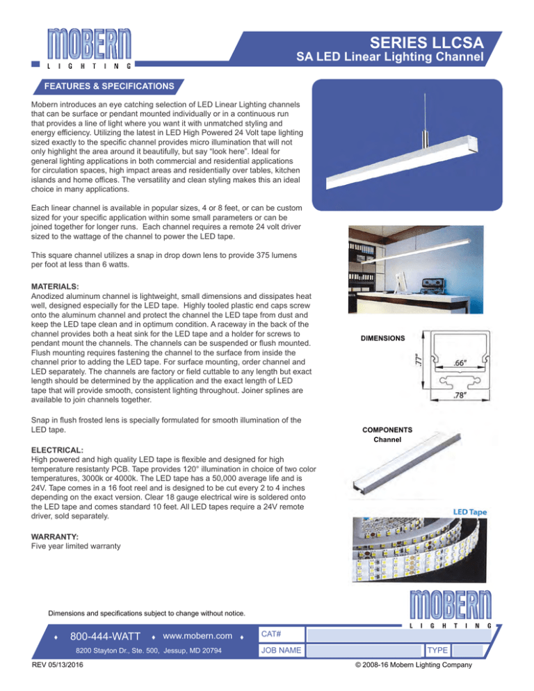 LLCSA Series Mobern Lighting