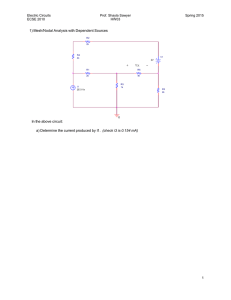 1) Mesh/Nodal Analysis with Dependent Sources + Vx