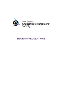 TRAINING REGULATIONS - New Zealand Anaesthetic Technicians