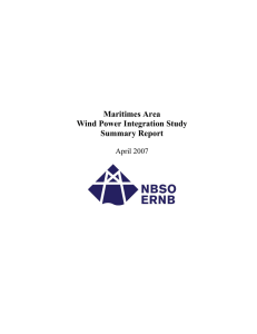 Maritimes Area Wind Power Integration Study Summary Report