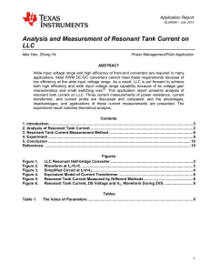 Analysis and Measurement of Resonant Tank