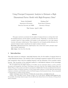 Using Principal Component Analysis to Estimate a High