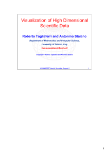 Visualization of High Dimensional Scientific Data