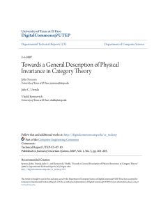Towards a General Description of Physical Invariance in Category