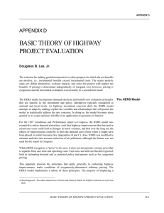 BASIC THEORY OF HIGHWAY PROJECT EVALUATION