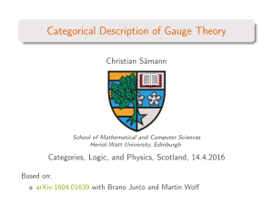 Categorical Description of Gauge Theory