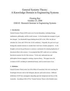 General Systems Theory: A Knowledge Domain in