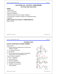 lecture 210 – output amplifiers