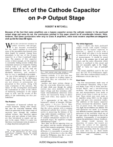 Effects of the Cathode Capacitor on PP Output Stage