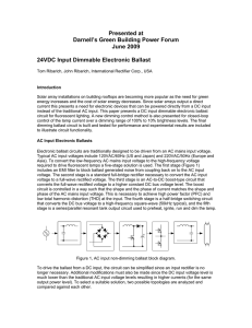 24VDC Input Dimmable Electronic Ballast