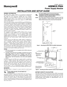 ADEMCO PS24 INSTALLATION AND SETUP GUIDE