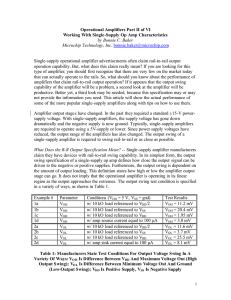 Single supply op amp characteristics