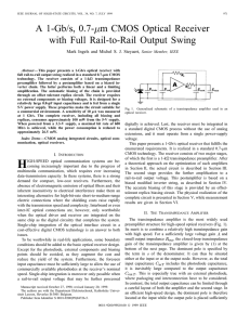A 1-Gb/s, 0.7-/spl mu/m CMOS optical receiver with full rail-to