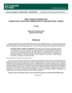 pmg listing criteria for conductive jacketed - ICC