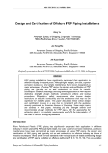 Design and Certification of Offshore FRP Piping