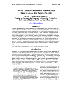 Oracle Database Workload Performance Measurement and Tuning