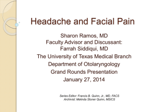 Headache and Facial Pain - UTMB Health, The University of Texas